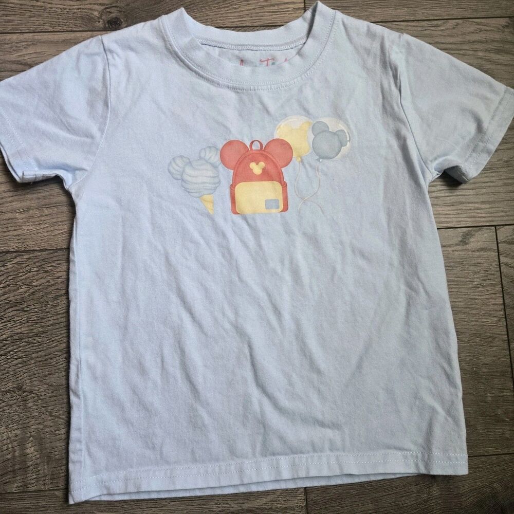 Stitchy Fish 3T Blue Disney Mickey Snacks T-Shirt Cotton Jersey Toddler Tee